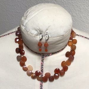 Carnelian necklace and earrings